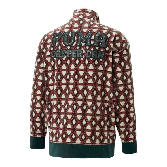 Puma x Dapper Dan Mens T7 Velour Track Jacket Size XL Red Cream Green New NWT - Picture 3 of 11